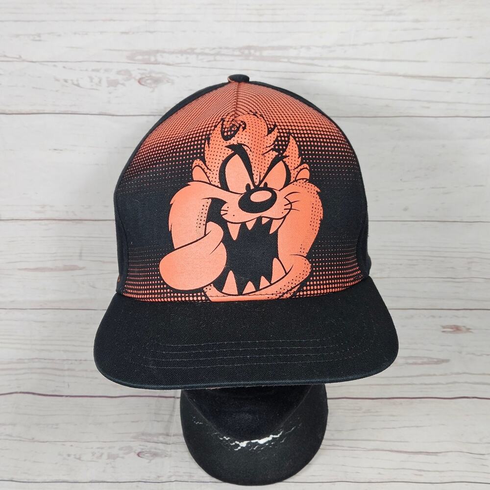 Six Flags Looney Tunes Taz Tasmanian Devil Snapback Hat Men's Adjustable Black